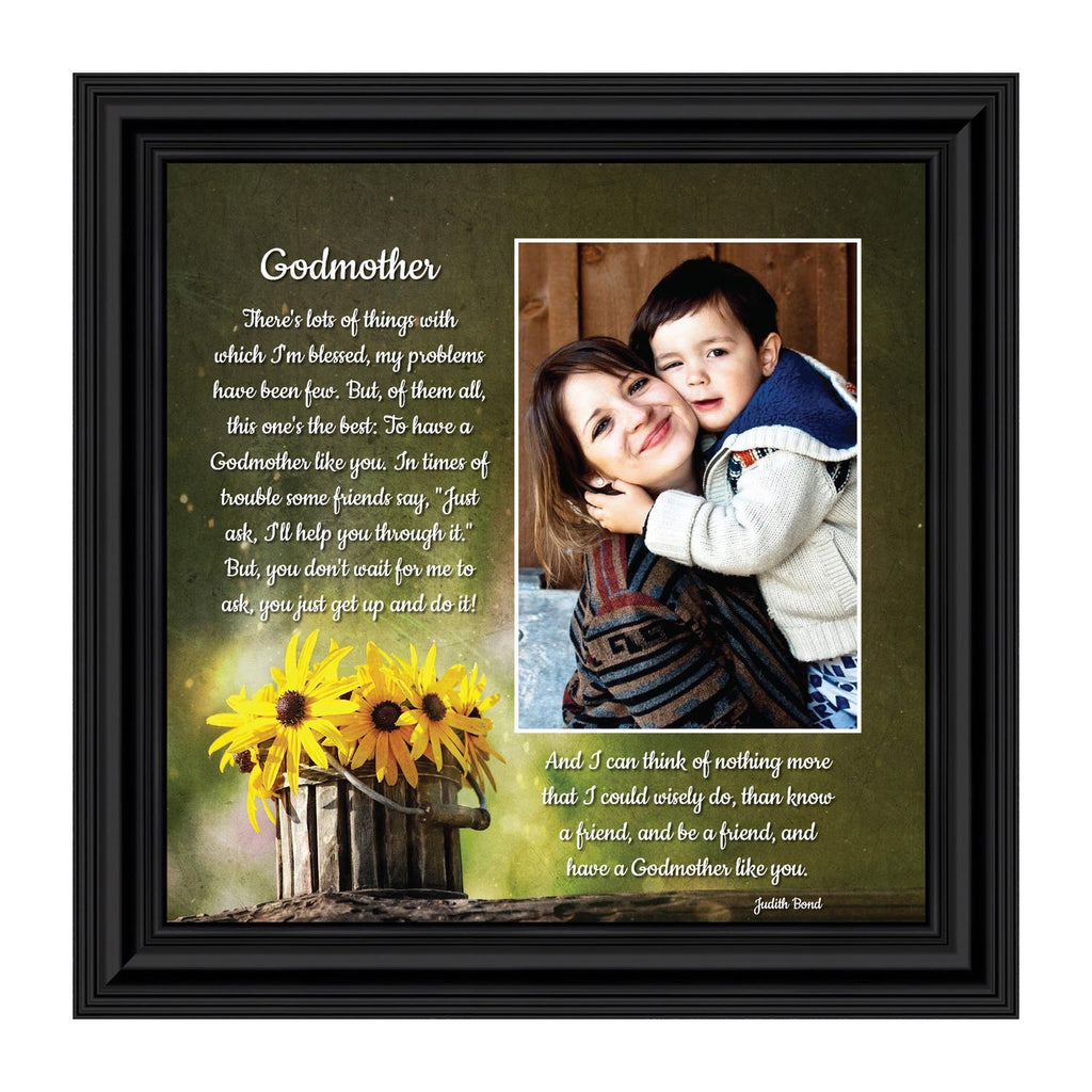 Godmother Gift From Godchild, Infant Baptism Gift, Religious Picture Frame, 10x10 6390