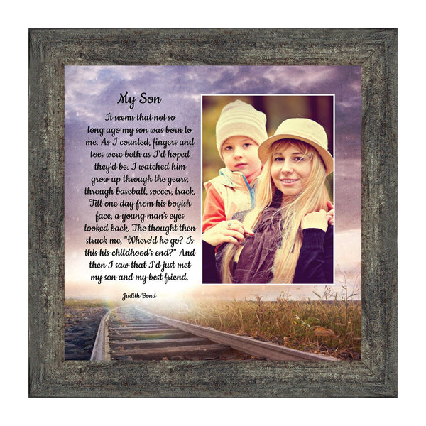 My Son, Sentimental Gift for Son from Mom or Dad, Inspirational Picture Frame, 10x10 6395