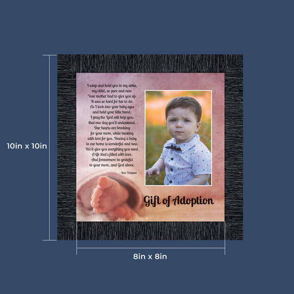 Gift of Adoption, Gift for the Adoptive Parents, Baby Keepsake Frame, 10x10 6405