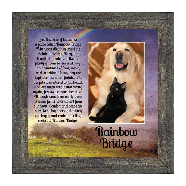 Rainbow Bridge Pet Memorial Gifts - Dog Memorial Gifts, Loss of Dog Gifts, Cat Memorial Gifts, Sympathy Gift for Loss of Pet, Pet Memorial Picture Frame, Cat or Dog Memorial Picture Frame, 6416