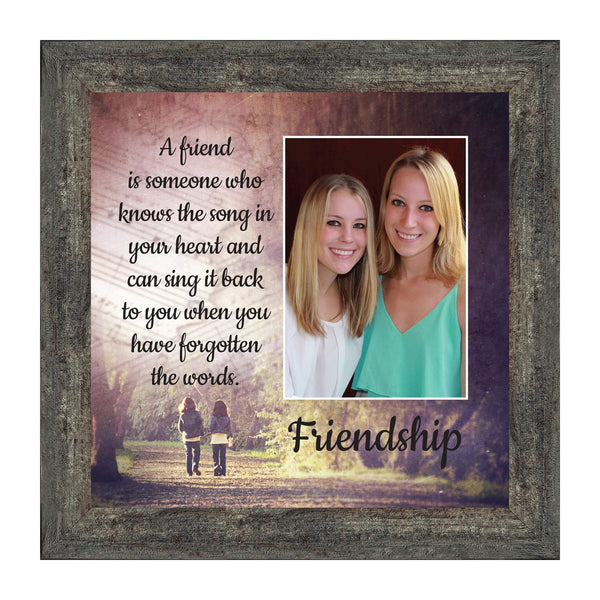 Friendship Song Framed Poem, Long Distance Friendship Gifts, Best Friend Birthday or Christmas Gift, 10x10, 6427