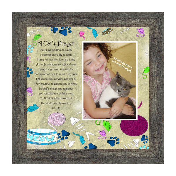 A Cats Prayer, Personalized Picture Frame for you with your Pet, 8x8, 6765