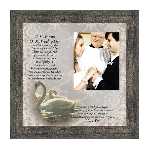 To My Parents on My Wedding Day, Marriage Day Gift For Mom and Dad from Bride or Groom, 10x10 6777