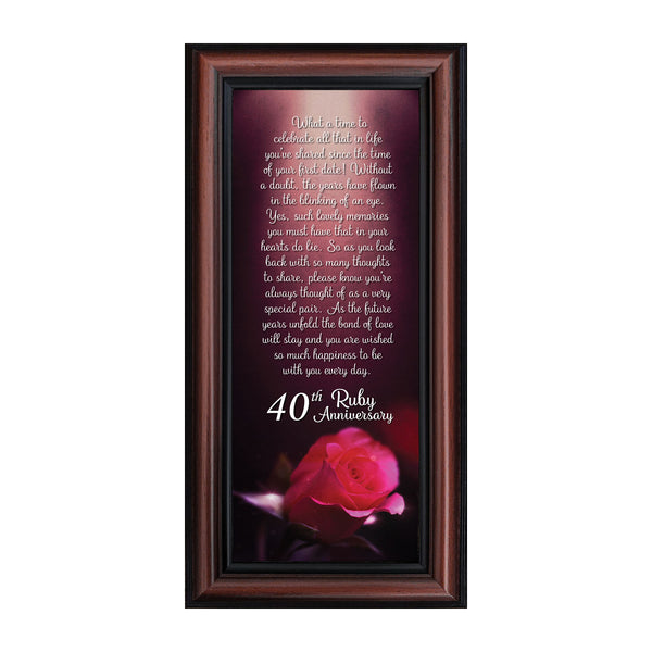 40th Anniversary Gifts for Parents, Ruby 40th Anniversary Decorations for Party, 40th Anniversary Frame, Ruby Gifts, 40 Year Anniversary Gift for Wife, Ruby Wedding Anniversary Picture Frames, 6307