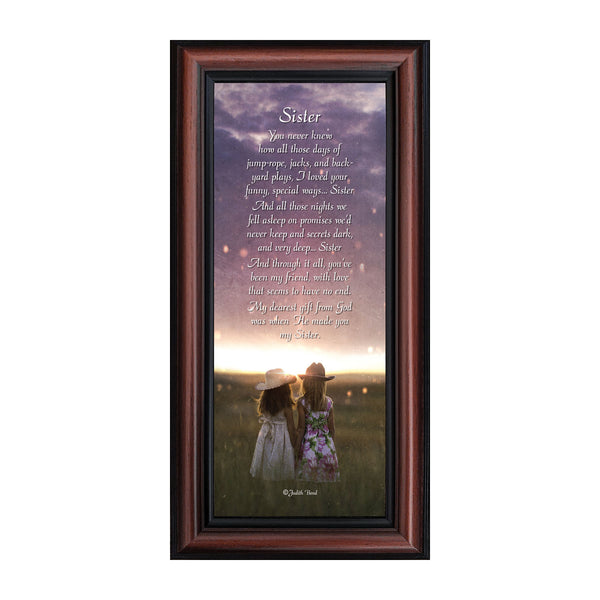 Sister, For My Sister, Special Gift for Sister from Sibling, Framed Poem, 10x10 6328