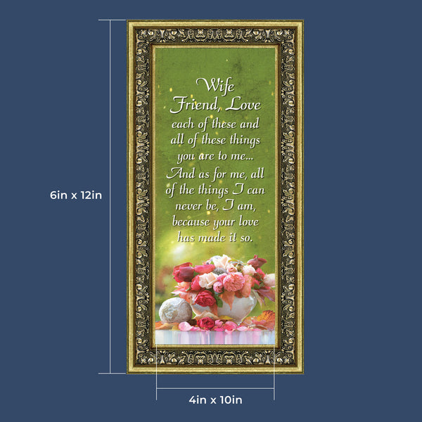 Wife Friend Love, Romantic Gift for Wife, Picture Frame, 10X10 6334