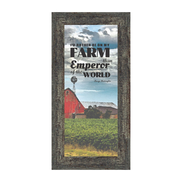 I'd Rather Be On My Farm, Country Gift, Farmer and Barn Picture Frame, 6x12 7355