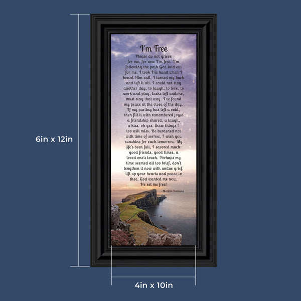 Memorial Picture Frames for Sympathy Gift Baskets, Memorial Gifts for Loss of Mother, Bereavement Gifts, Condolence Card, Sympathy Gifts for Loss of Father, "I'm Free" Photo Frame, 6345