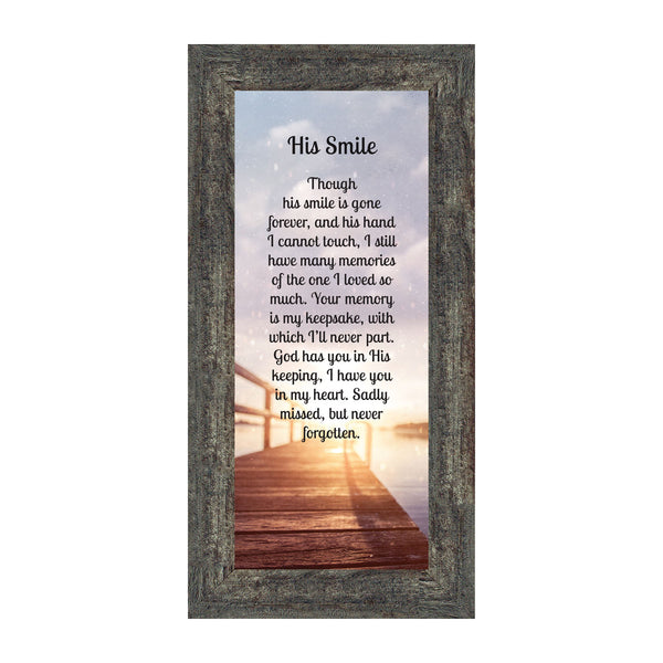 Sympathy Gifts for Loss of Husband, Memorial Gift, His Smile In Memory of Loved One, Picture Frames for Sympathy Gift Baskets, Bereavement Gifts for Loss of Father, Loss of Son Condolence Gift, 7373