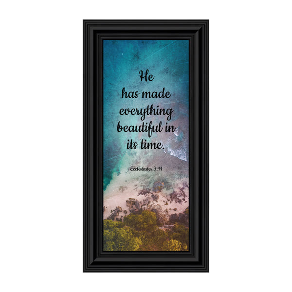 He Has Made Everything Beautiful, Ecclesiastes 3:11, Decorative Scripture, Christian Gift, Wall Art, 10x10 6391