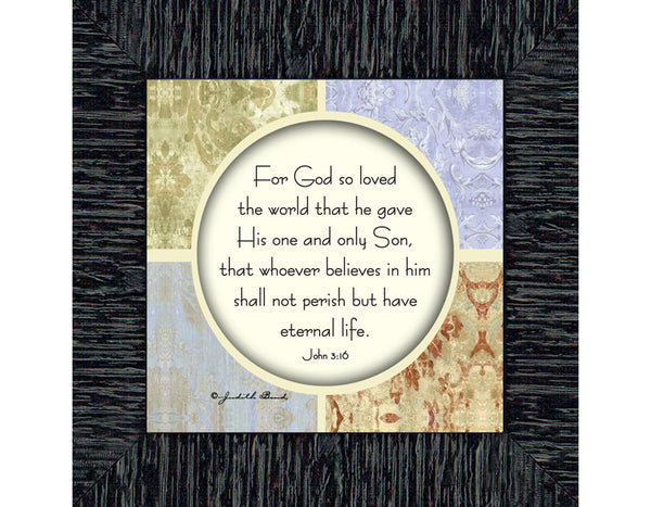 God’s Love, John 316 Wall Décor, For God So Loved the World Picture, 6x6 75547