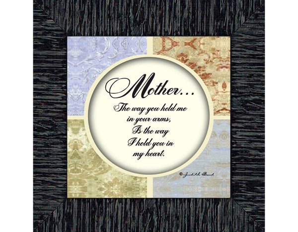 Mother, Gift from Son or Daughter for Mom on Mother's Day, Picture Framed Poem for Mom, 6x6 75567