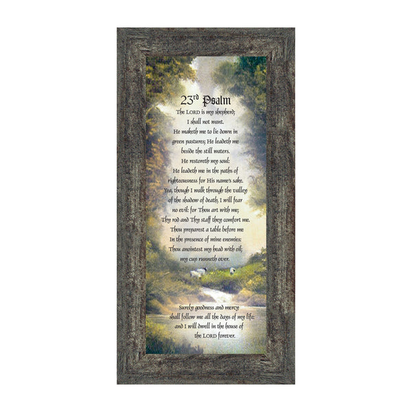 Psalm 23 Christian Wall Art, The Lord is My Shepherd Bible Verses Wall Decor, Christian Decorations for Home, Framed Christian Plaque with Comforting and Encouraging and Words, 7731