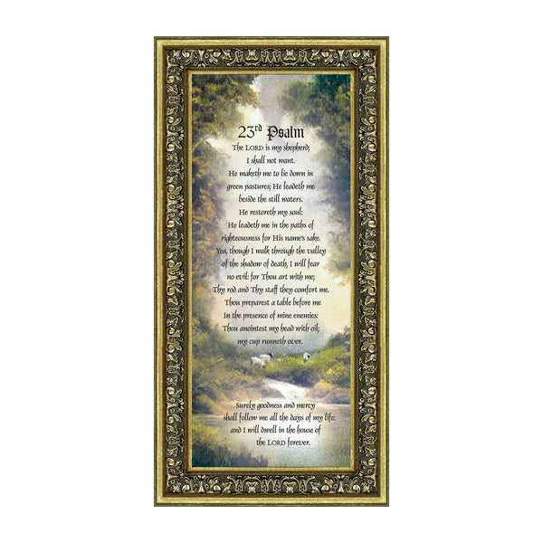 Psalm 23 Christian Wall Art, The Lord is My Shepherd Bible Verses Wall Decor, Christian Decorations for Home, Framed Christian Plaque with Comforting and Encouraging and Words, 7731