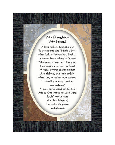 My Daughter, My Friend, Daughter Gifts, Picture Frame from Mom to Daughter, 7x9 77902