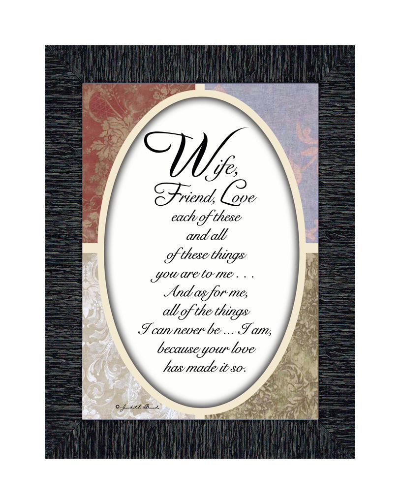 Wife Friend Love, Romantic Gift for Wife, Picture Frame,  7x9 77911