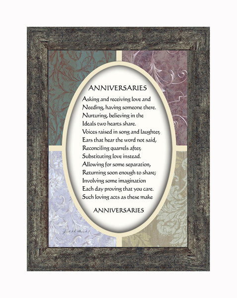 Framed Poem for a Couple to Celebrate their Anniversary, Gift for Parents, 7x9 77922