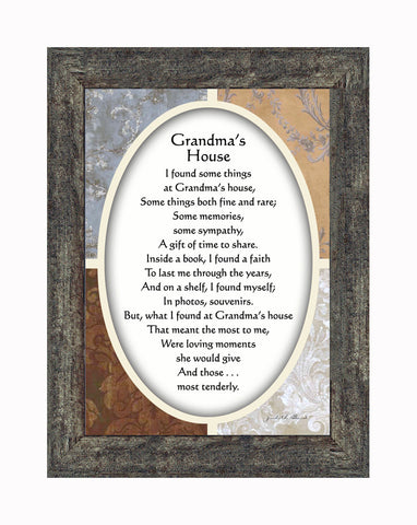 Grandmas House, Thanking Grandma For All She Has Done, Framed Poem, 7x9 77924
