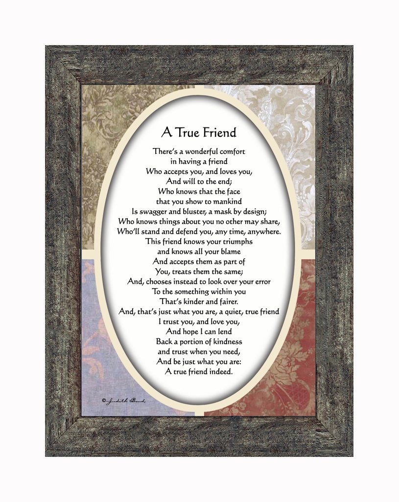 Friendship Song Framed Poem, Long Distance Friendship Gifts, Best Frie –  Crossroads Home Decor