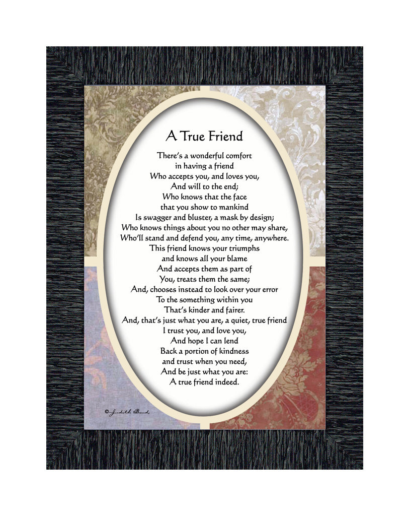 A True Friend, Poem About Friendship, Picture Frame, 7x9 77933