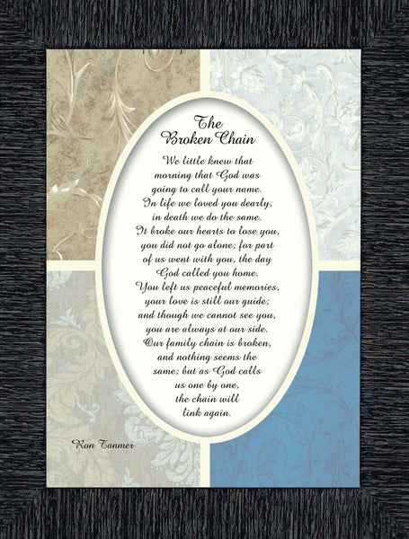 Broken Chain, in Memory of a Loved One, Sympathy or Condolence Framed Gift, 7x9 77991