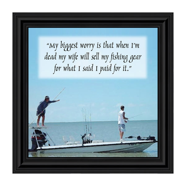 Fisherman's Prayer, Fishing Gifts,  Beach, Boating or Fishing Decor, Picture Frame, 10x10 8503