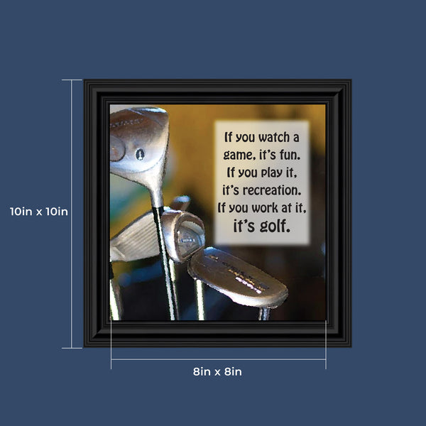Golf, Funny Golf Gifts for Men and Women, Picture Framed Poem, 10X10 8511
