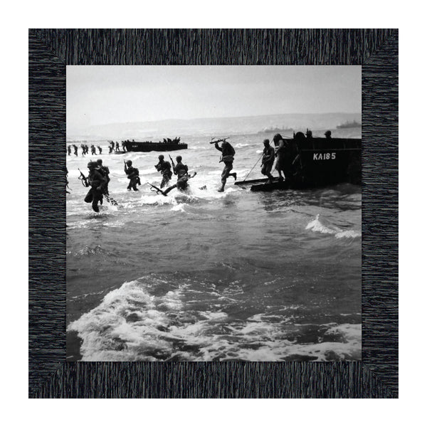 D-Day Landing, World War 2 Image, Military Framed Picture, 10x10 8524
