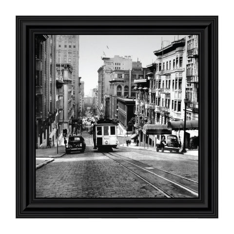 Trolley Car in The City, Streetcar Image, Historical Picture Frame, 10x10 8527