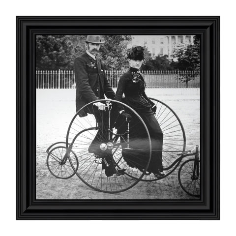 Vintage Bicycle, Antique Art, Historical Picture Frame, 10x10 8528