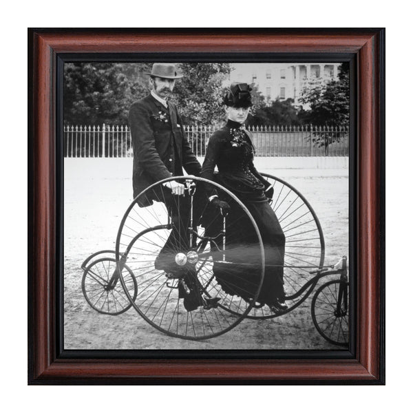 Vintage Bicycle, Antique Art, Historical Picture Frame, 10x10 8528