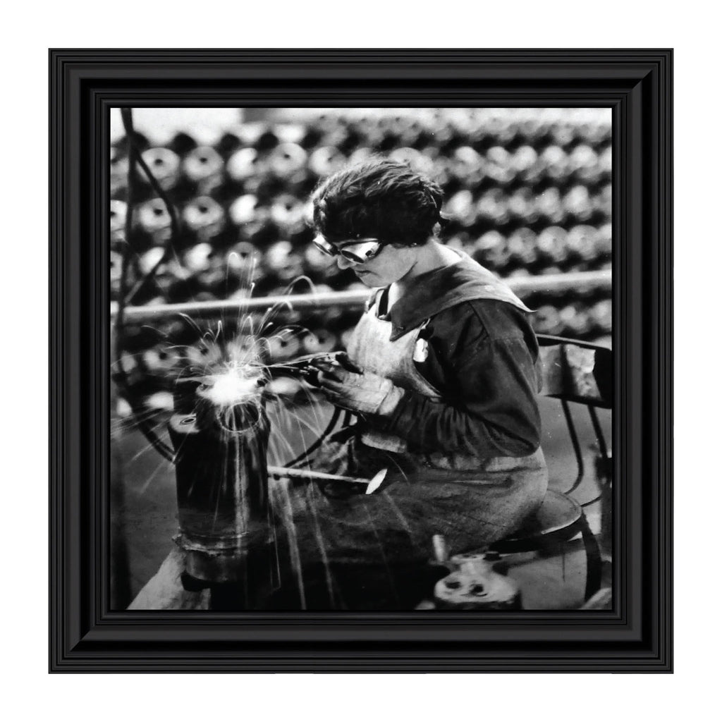 Woman Welder, Vintage Images, Historical Picture Frame, 10x10 8533