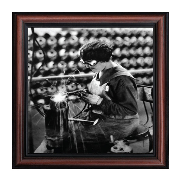 Woman Welder, Vintage Images, Historical Picture Frame, 10x10 8533