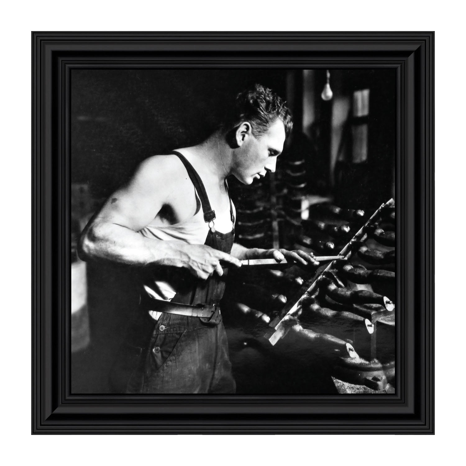 Factory Worker, Vintage Images, Historical Picture Frame, 10x10