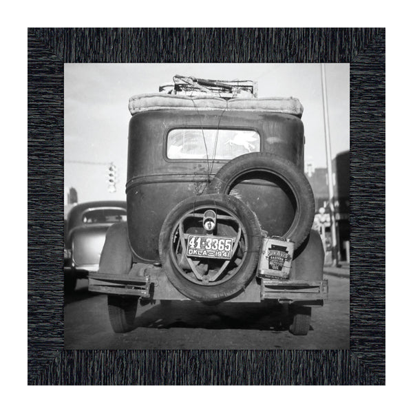 Okies’ Car, Great Depression Images, Historical Picture Frame, 10x10 8536