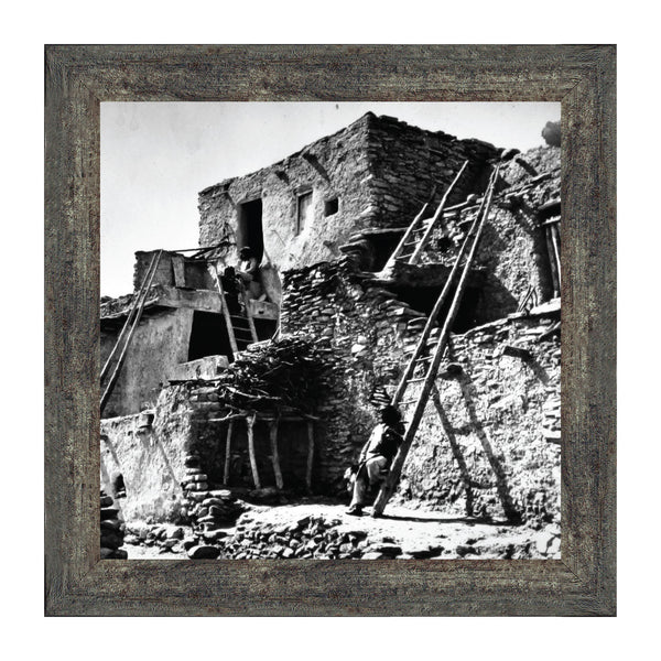 Terraced Houses in Arizona, Vintage Images, Historical Picture Frame, 10x10 8537