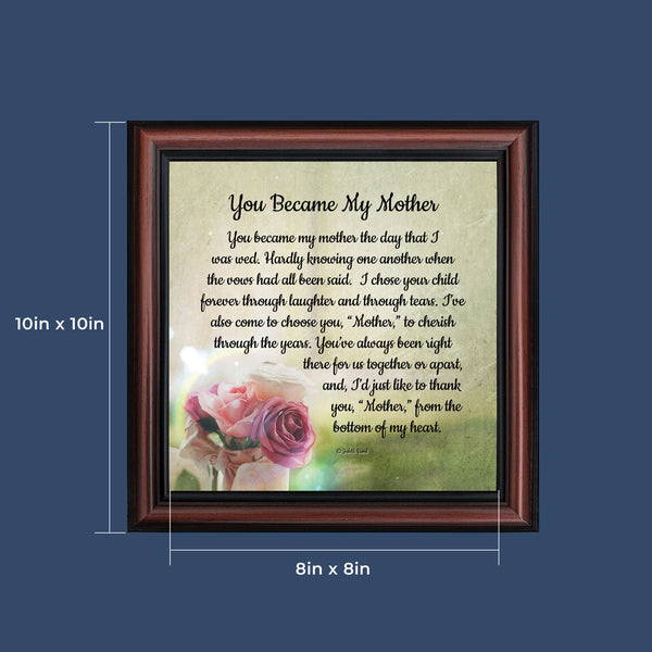 Mother In Law Gifts from Daughter In Law, Mother of the Groom Gifts from Bride, Birthday Gifts for Mother in Law, Gifts for In laws, Future Mother-In-Law Framed Poem, 6339