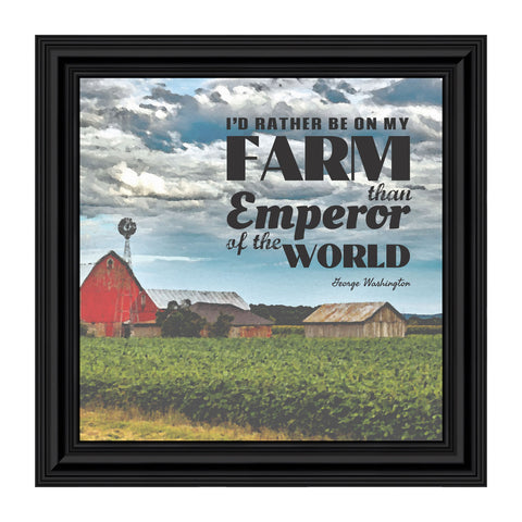 I'd Rather Be On My Farm, Country Gift, Farmer and Barn Picture Frame, 10x10 8647