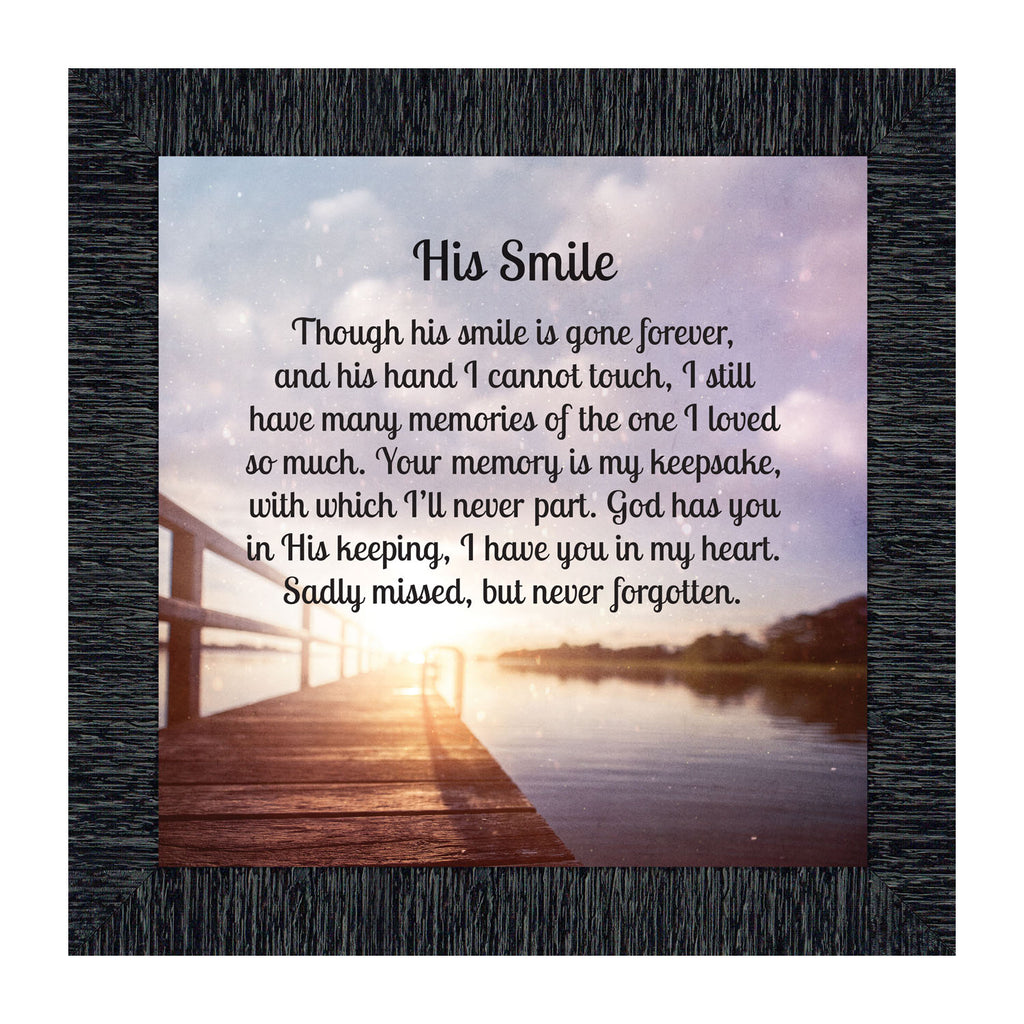 Sympathy Gifts for Loss of Husband, Memorial Gift, His Smile In