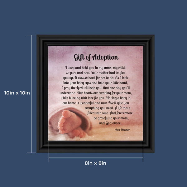 Gift of Adoption, Gift for the Adoptive Parents, Baby Keepsake Frame, 10x10 6405