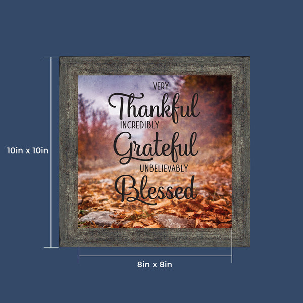 Very Thankful, Fall Decorations Inspirational Quotes, Grateful Decor, 10x10 8711