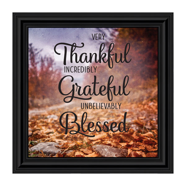 Very Thankful, Fall Decorations Inspirational Quotes, Grateful Decor, 10x10 8711