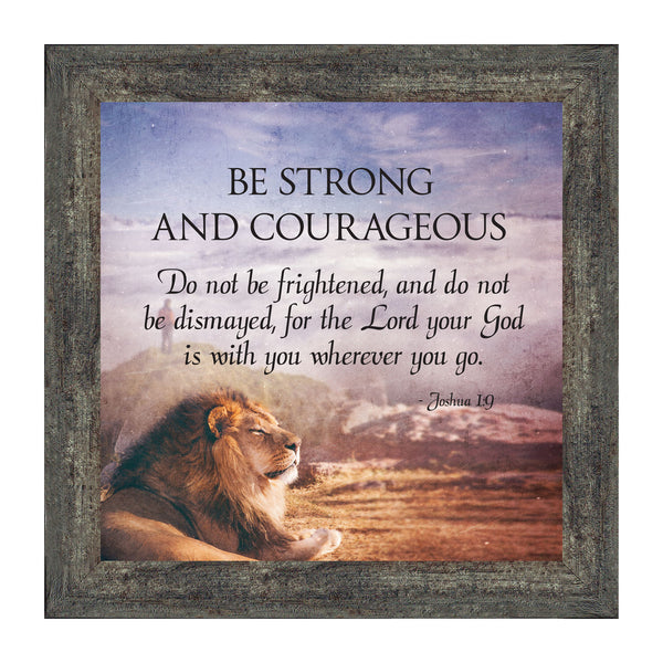 Be Strong and Courageous, Joshua 1:9, Graduation Gift with Bible Verse, Inspirational Wall Decor, 10x10 6421