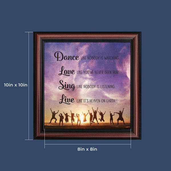Dance Like Nobody is Watching, Mark Twain Motivational Wall Art, Inspiring Picture Frame, 10x10, 6431
