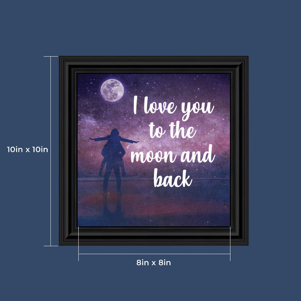 I Love You to the Moon and Back, Love Picture Frame, Fiancé Gifts for Her, Husband and Wife Cute Picture Frames, Couples, Boyfriend and Girlfriend Gifts, 10x10, 6441
