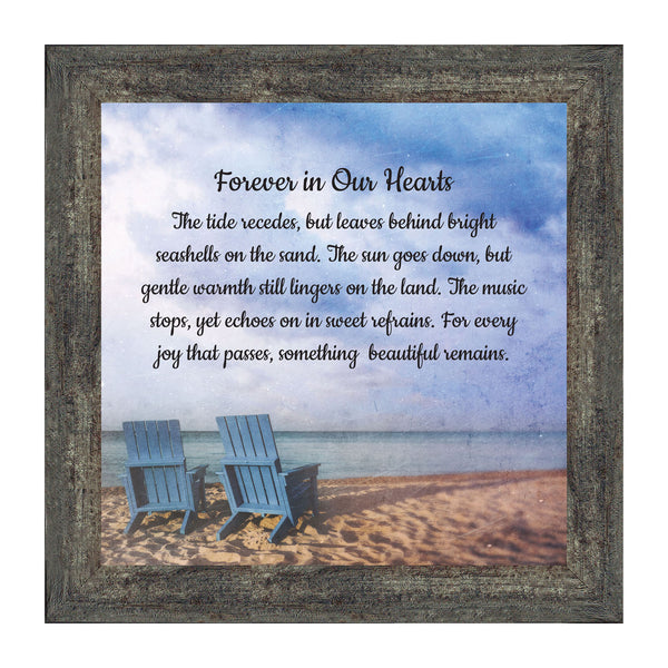 Memorial Gifts Picture Frames, Sympathy Gifts for Loss of Mother, Bereavement Gifts to Add to Your Sympathy Gift Baskets, In Memory of Loved One, Forever in Our Hearts Framed Poem, 6455