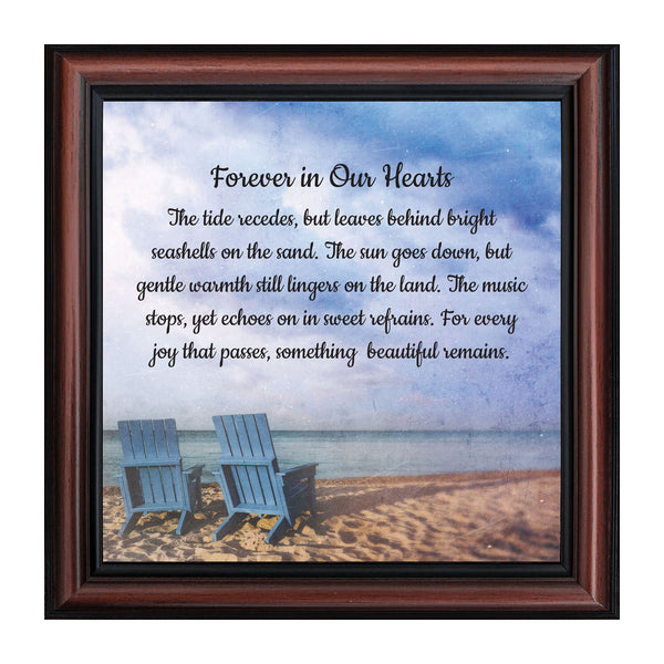 Memorial Gifts Picture Frames, Sympathy Gifts for Loss of Mother, Bereavement Gifts to Add to Your Sympathy Gift Baskets, In Memory of Loved One, Forever in Our Hearts Framed Poem, 8749