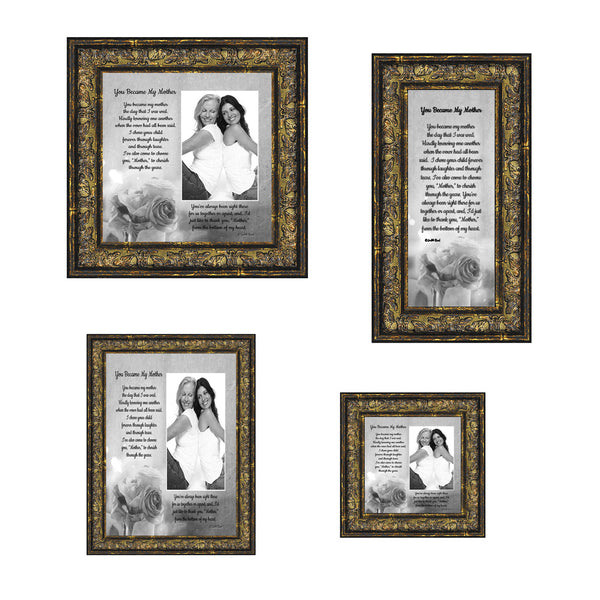 Picture Frame Set, 4 Piece Customizable Gallery Multi pack, 1-5x7, 1-8x8, 1-4x10, 1-4x4, for Tabletop or Wall Display