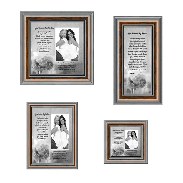 Picture Frame Set, 4 Piece Customizable Gallery Multi pack, 1-5x7, 1-8x8, 1-4x10, 1-4x4, for Tabletop or Wall Display