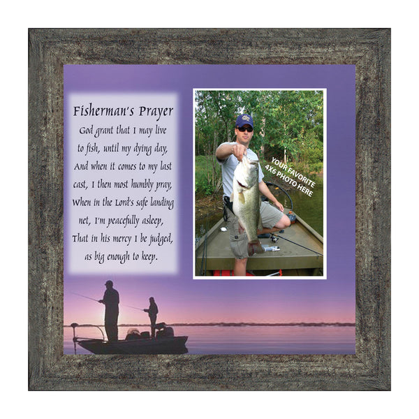 A Fisherman's Prayer, Fishing Gifts,  Beach, Boating or Fishing Decor, Personalized Picture Frame, 8x8,  9701